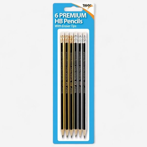 6 x Rubber Tipped Pencils